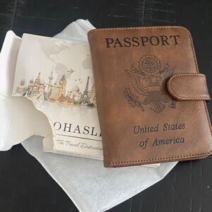 Brown Leather Passport Holder
